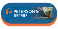Peterson's Test Prep Database button orange and blue